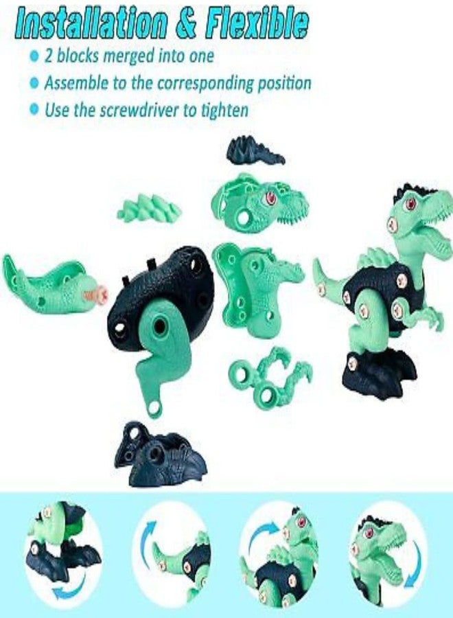 FUN FRY Stem Diy Dinosaur Toys For Kids 3-5, Building Toys, Stem Learning Educational Toy, Toddlers Diy Take Apart Toys, Assembling Toy, Wild Animals Toys, Educational Puzzle Toy (Dinosaur),Blue - Image 2